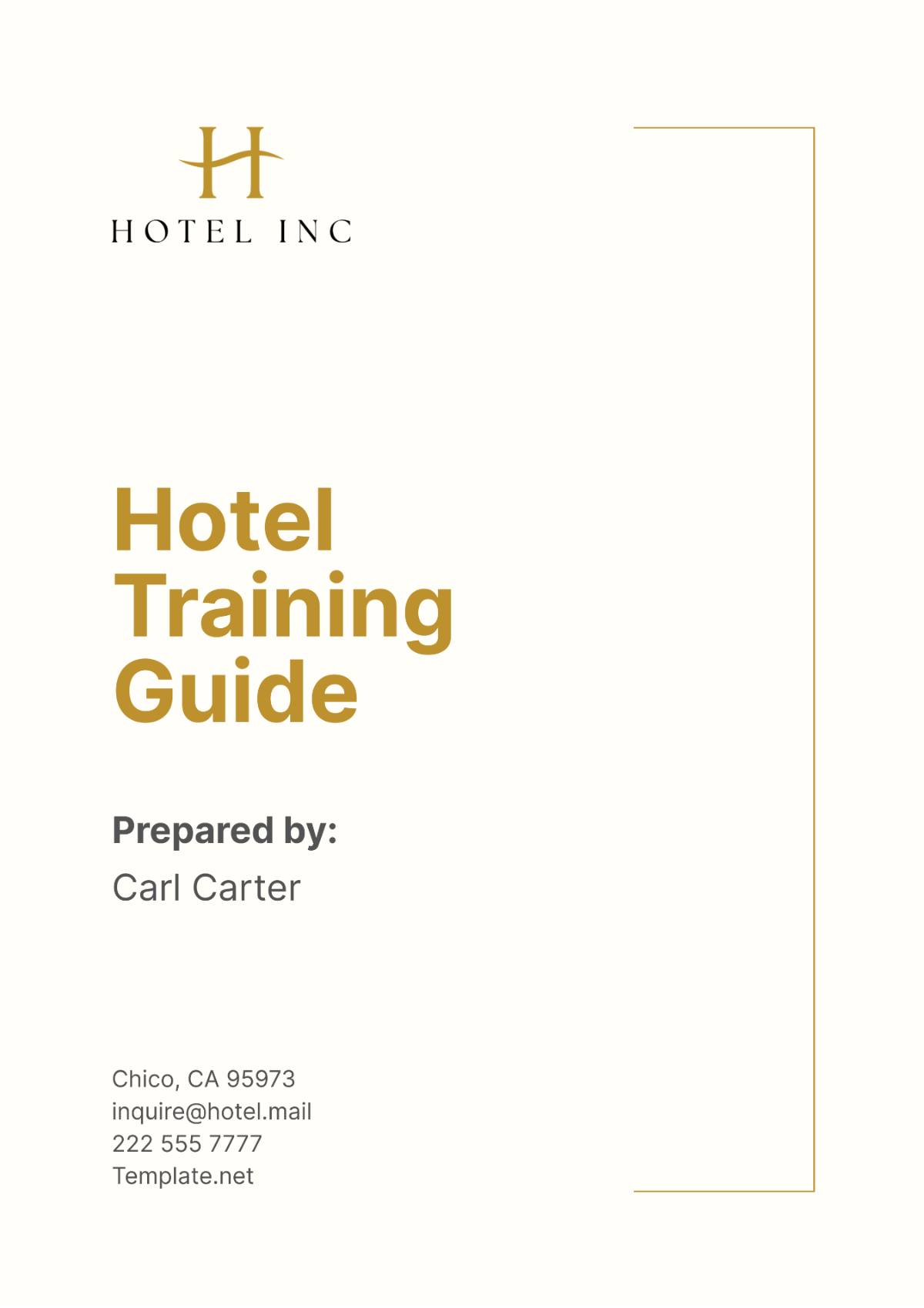 Hotel Training Guide Template - Edit Online & Download