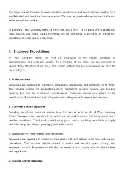 Free Hotel Training Guide Template to Edit Online