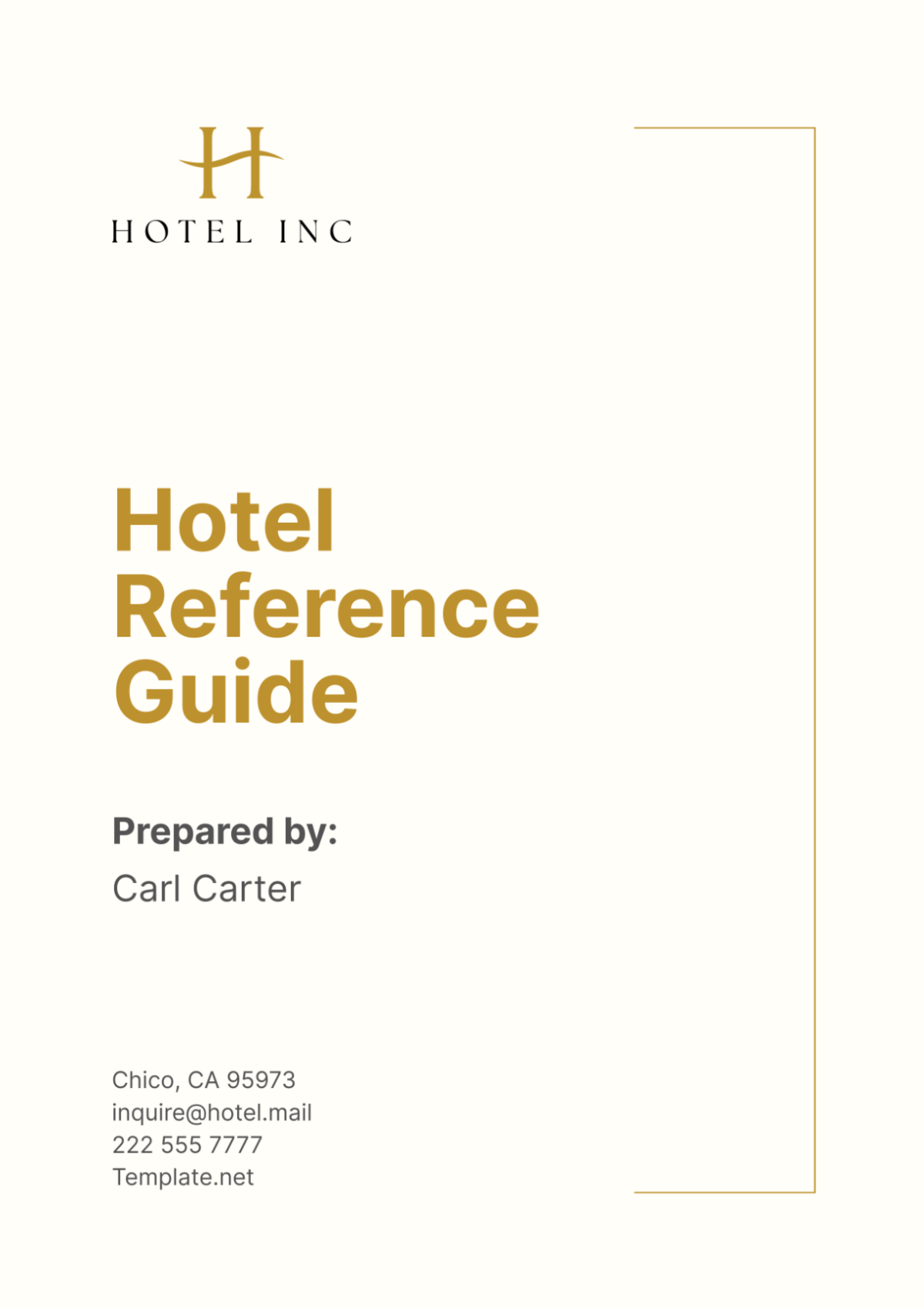 Hotel Reference Guide Template - Edit Online & Download