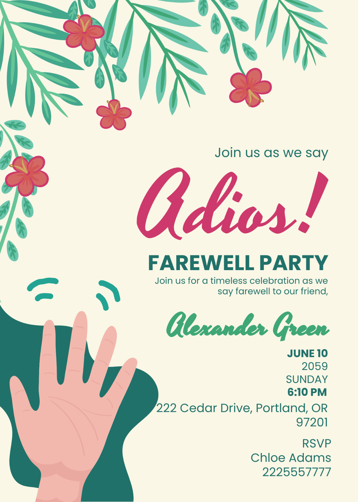 Adios Farewell Party Invitation