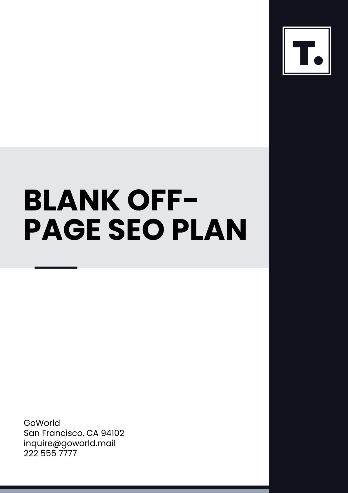 Blank Off Page SEO Plan Template - Edit Online & Download