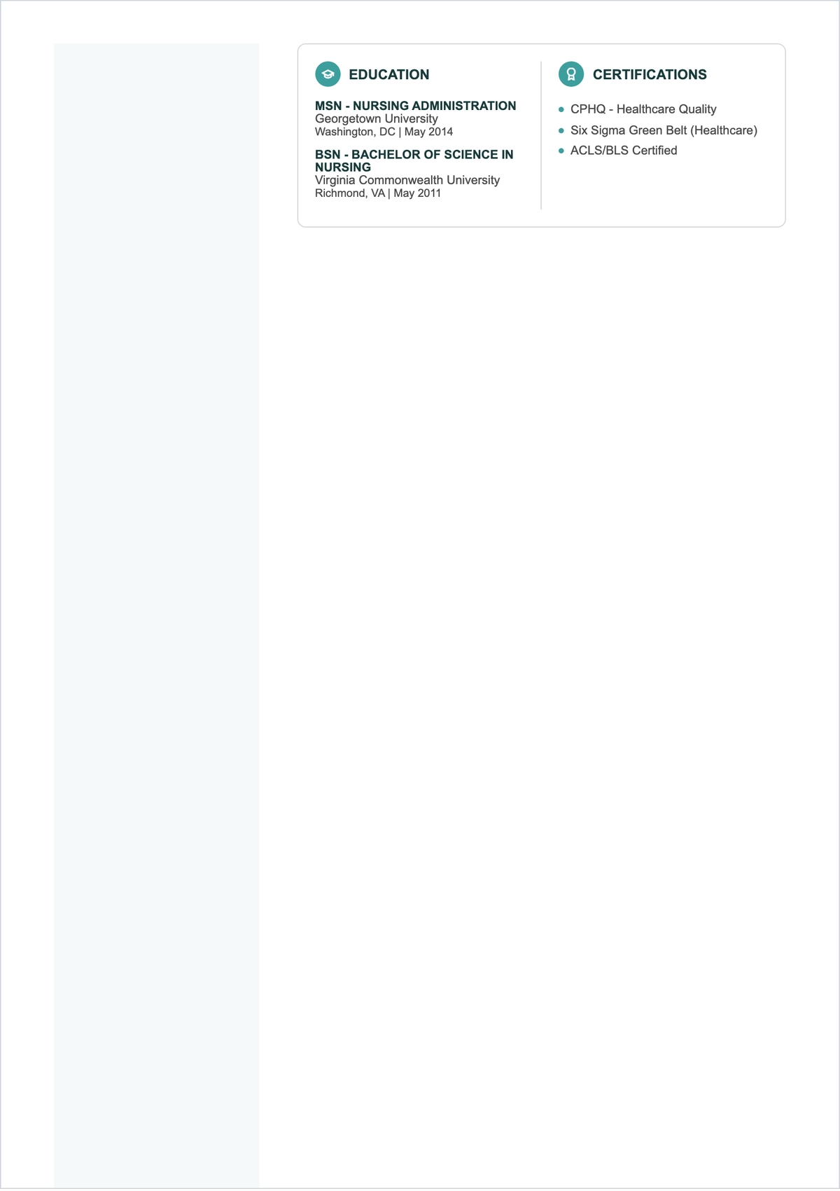 Free Nurse Consultant ATS Resume Template, AI Resume Builder