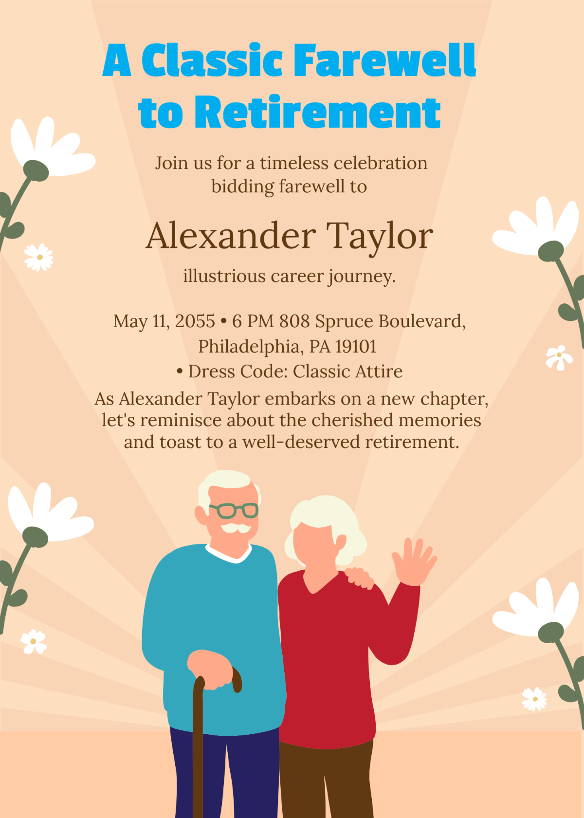 Farewell to a Classic Retirement Party Invitation