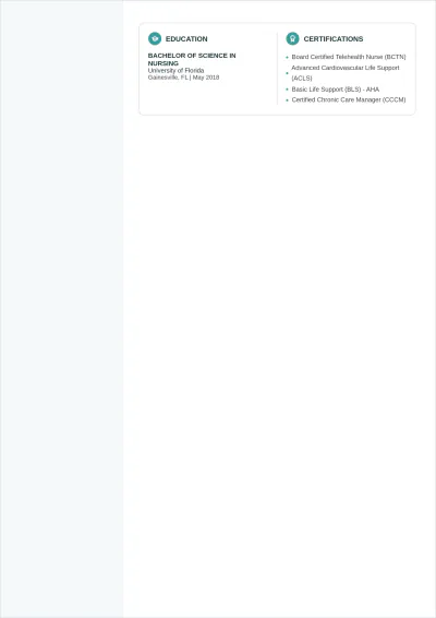 Free Telehealth Nurse ATS Resume Template, AI Resume Builder