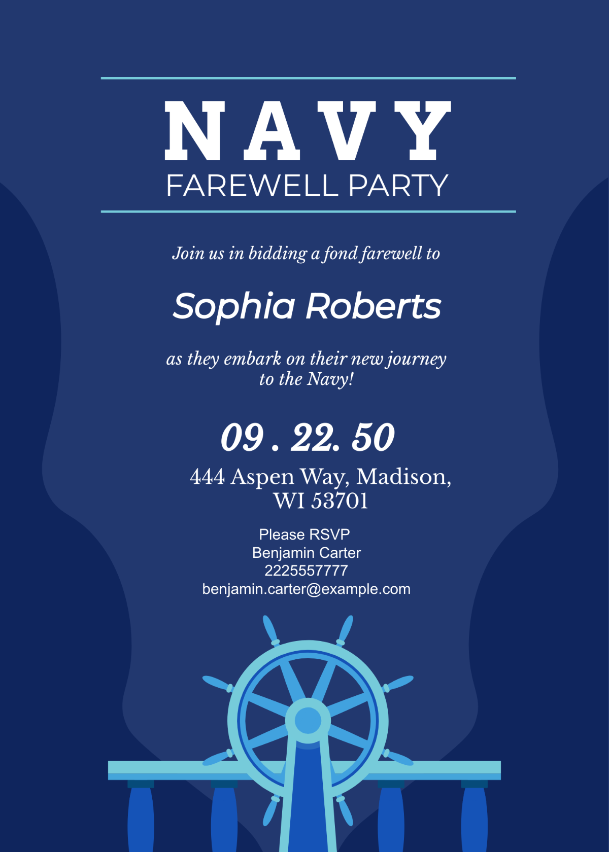 Navy Farewell Party Invitation