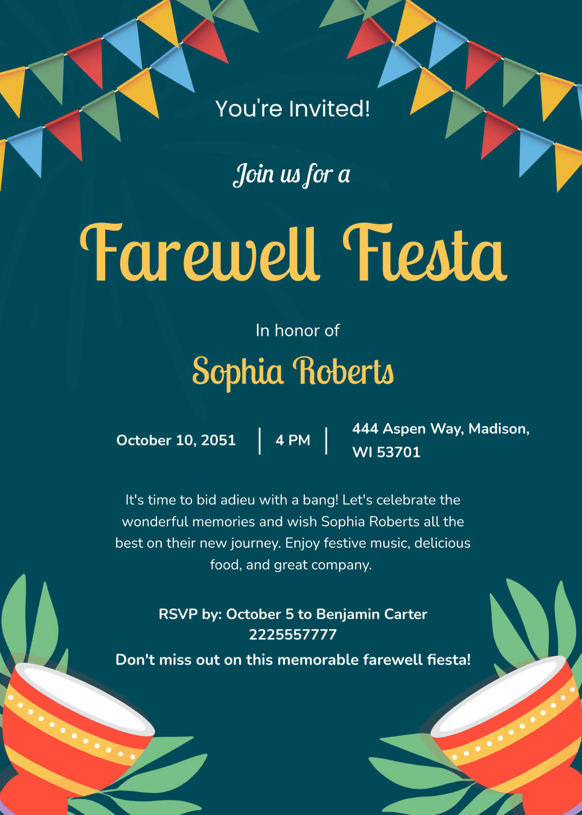 Farewell Fiesta Invitation