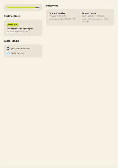 Free UI Developer Fresher ATS Resume Template, AI Resume Builder