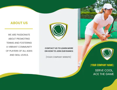 Free Tennis Brochure Template to Edit Online