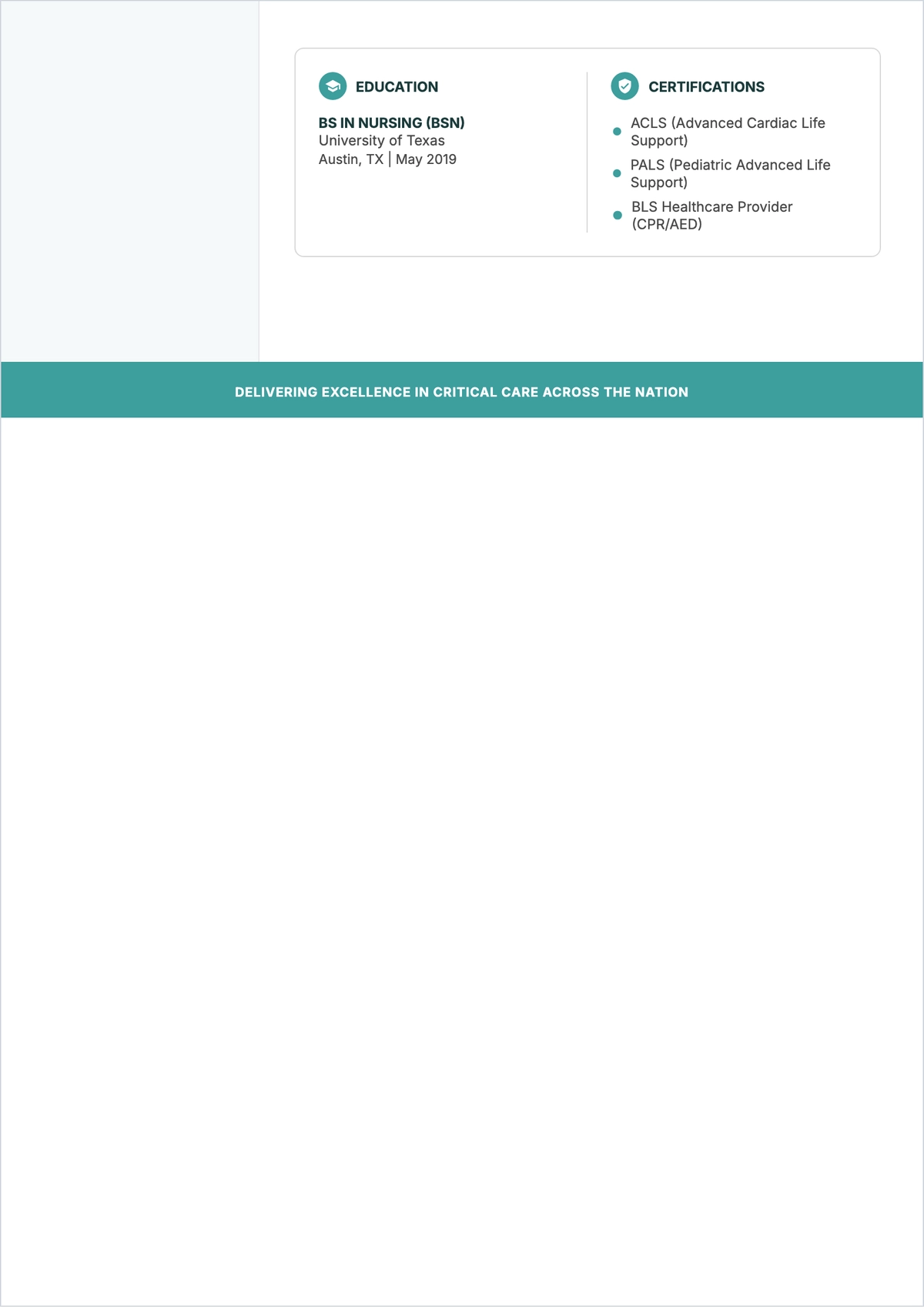 Free Travel Nurse ATS Resume Template, AI Resume Builder