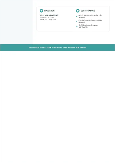 Free Travel Nurse ATS Resume Template, AI Resume Builder