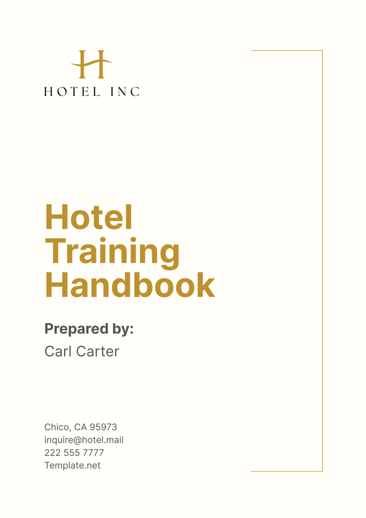 Hotel Training Handbook Template - Edit Online & Download