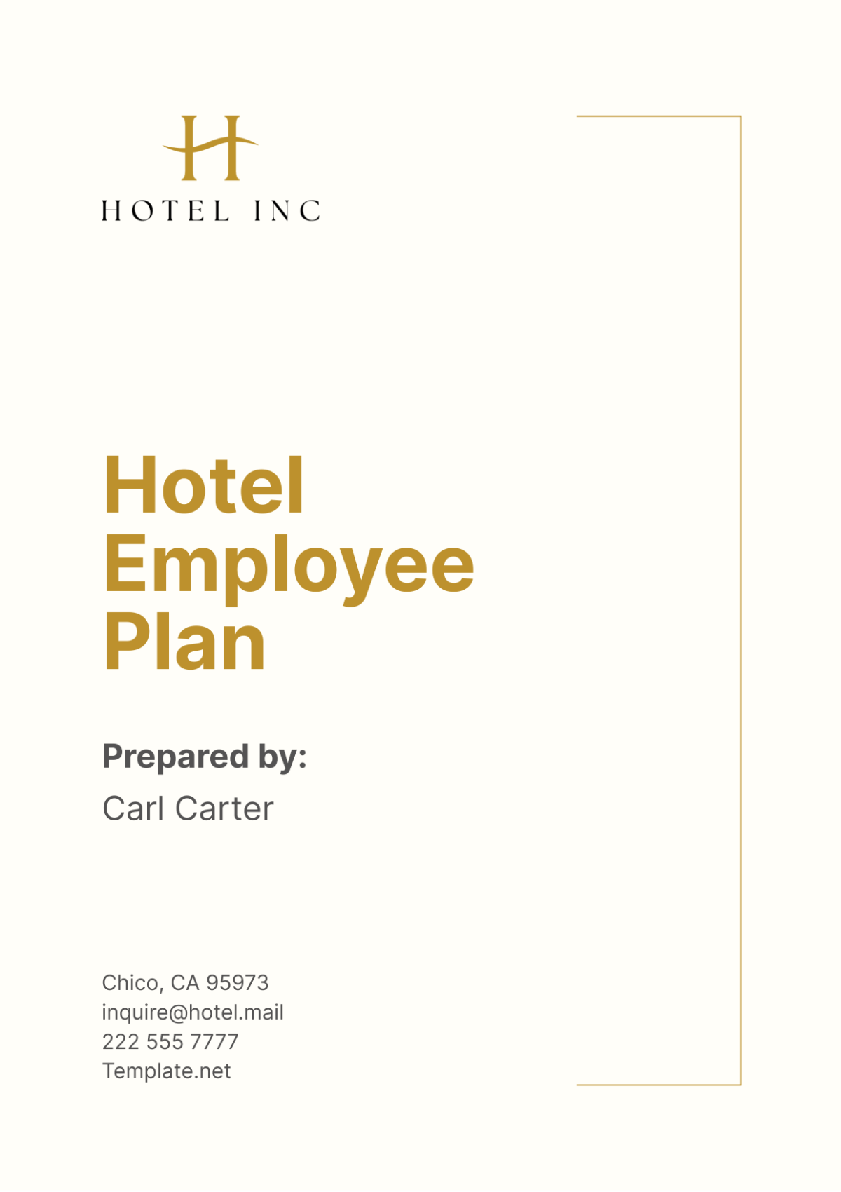 Free Hotel Employee Plan Template