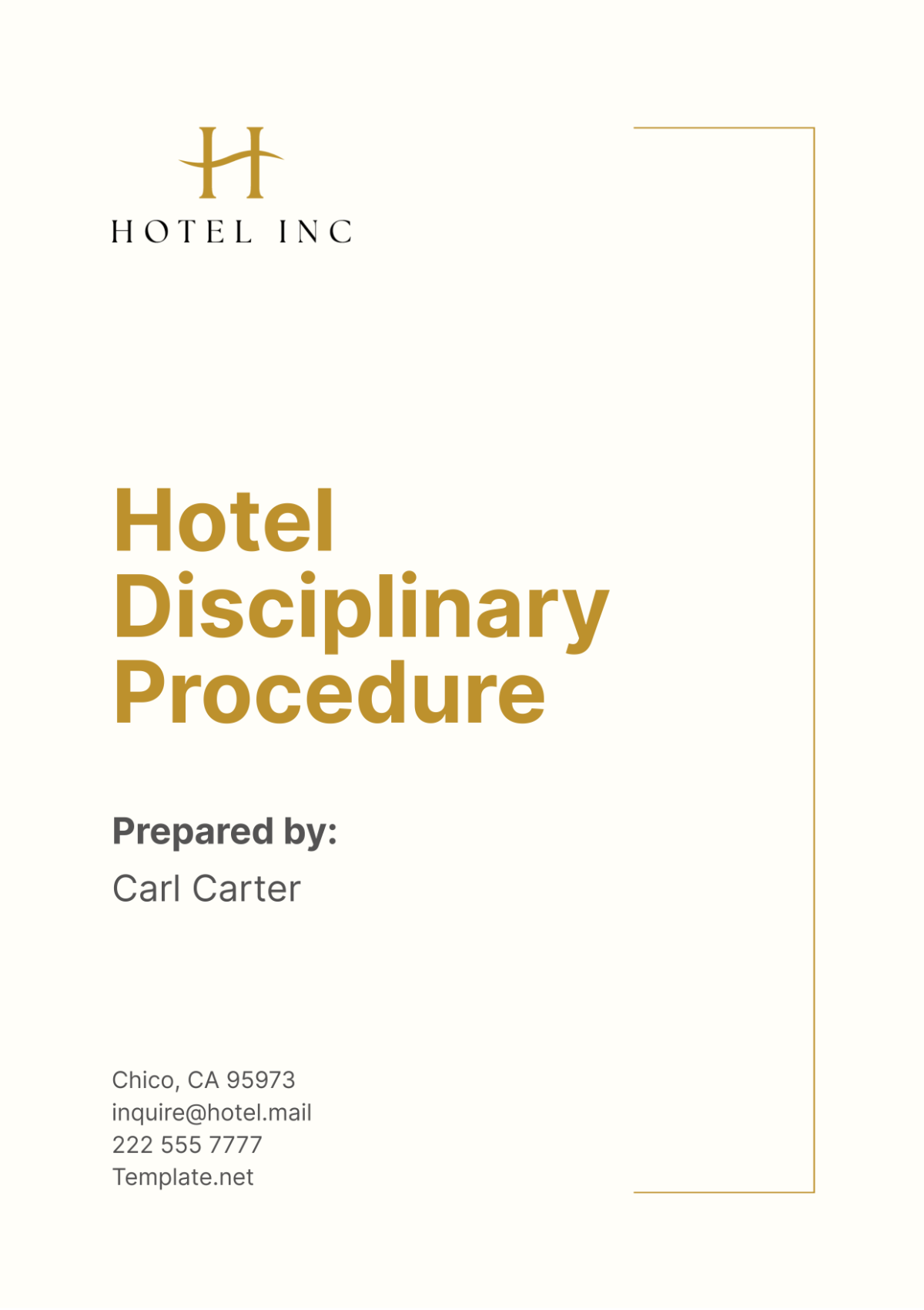 Hotel Disciplinary Procedure Template - Edit Online & Download