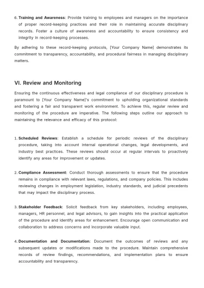Free Hotel Disciplinary Procedure Template to Edit Online