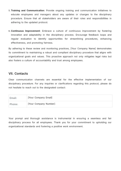 Free Hotel Disciplinary Procedure Template to Edit Online