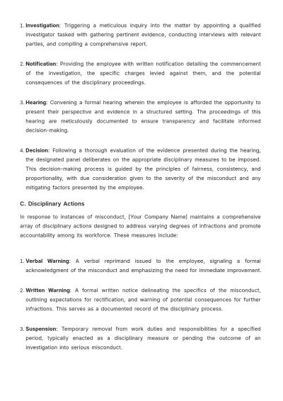 Free Hotel Disciplinary Procedure Template to Edit Online