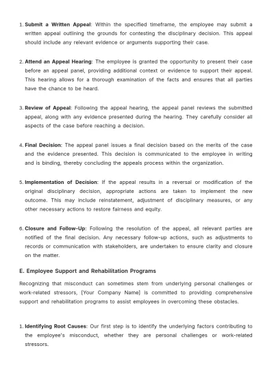 Free Hotel Disciplinary Procedure Template to Edit Online