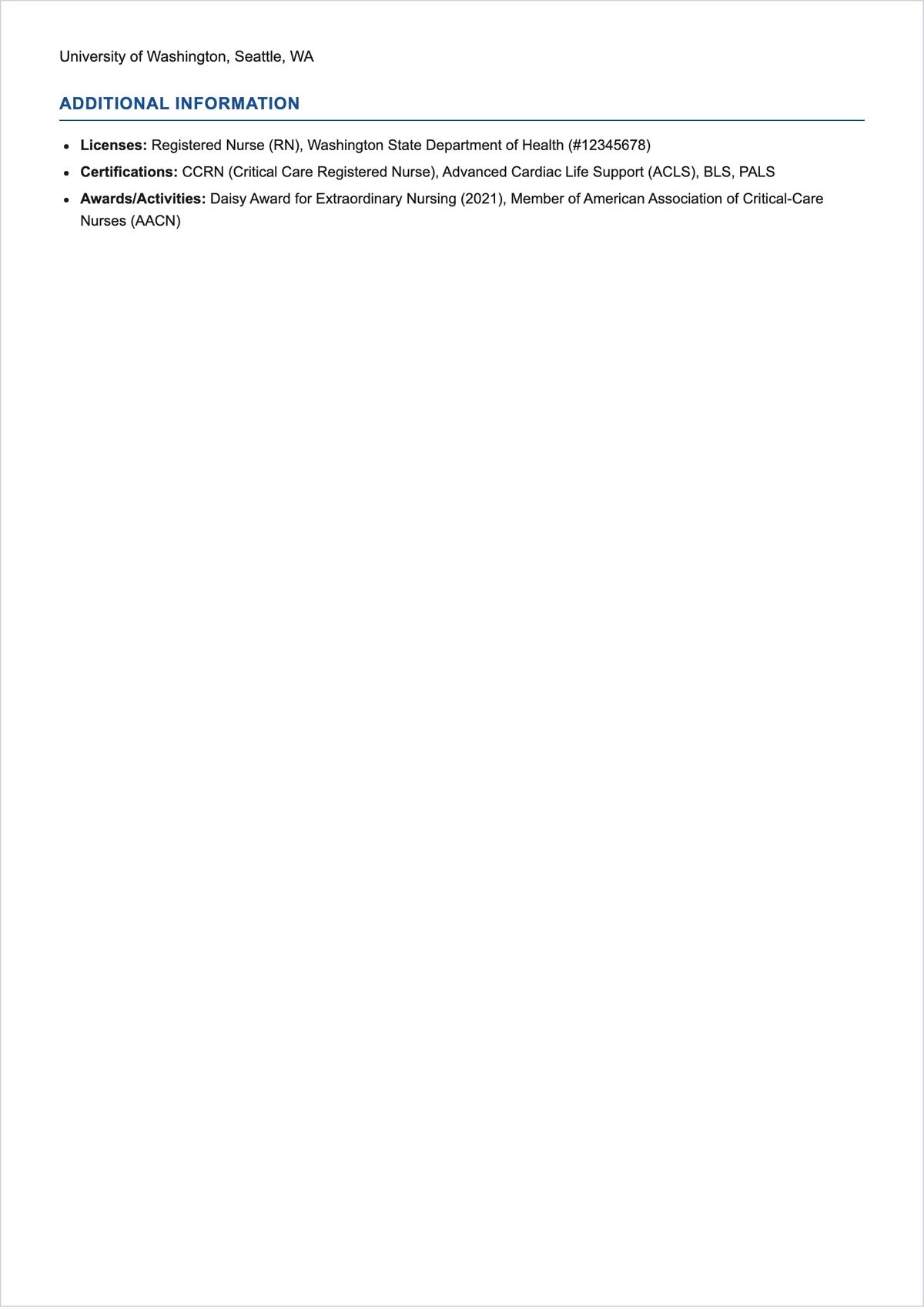 Free ICU Nurse ATS Resume Template, AI Resume Builder