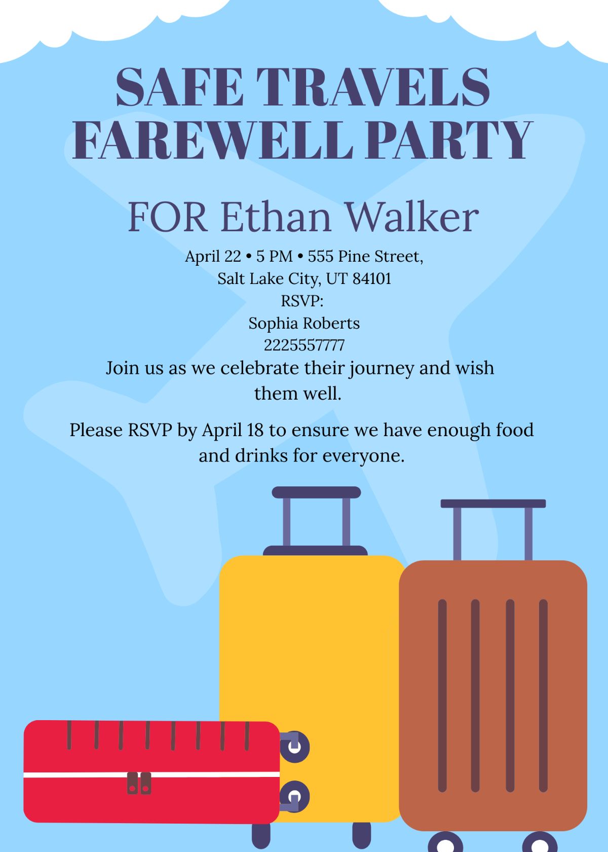 Safe Travels Farewell Party Invitation