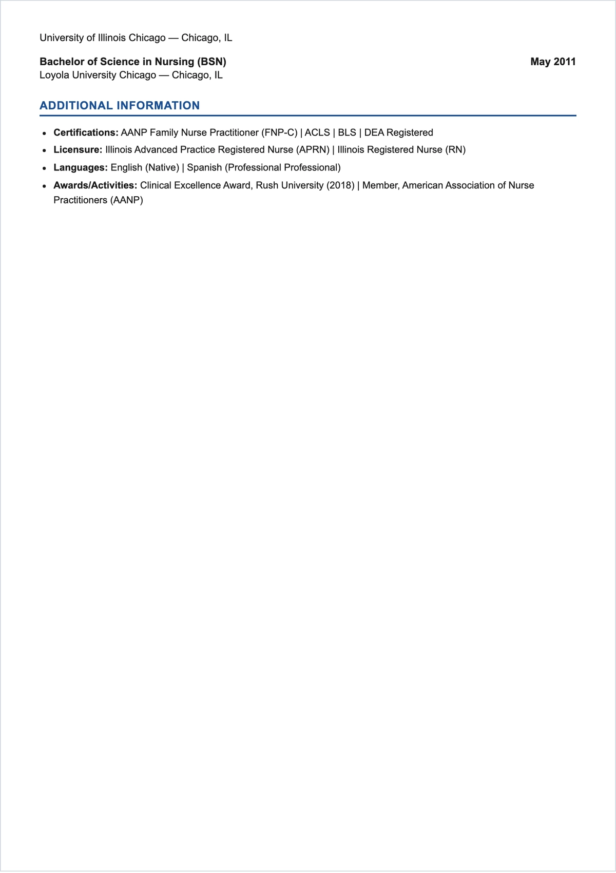 Free Nurse Practitioner ATS Resume Template, AI Resume Builder