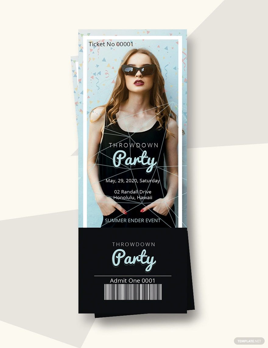 Party Admission Ticket Template