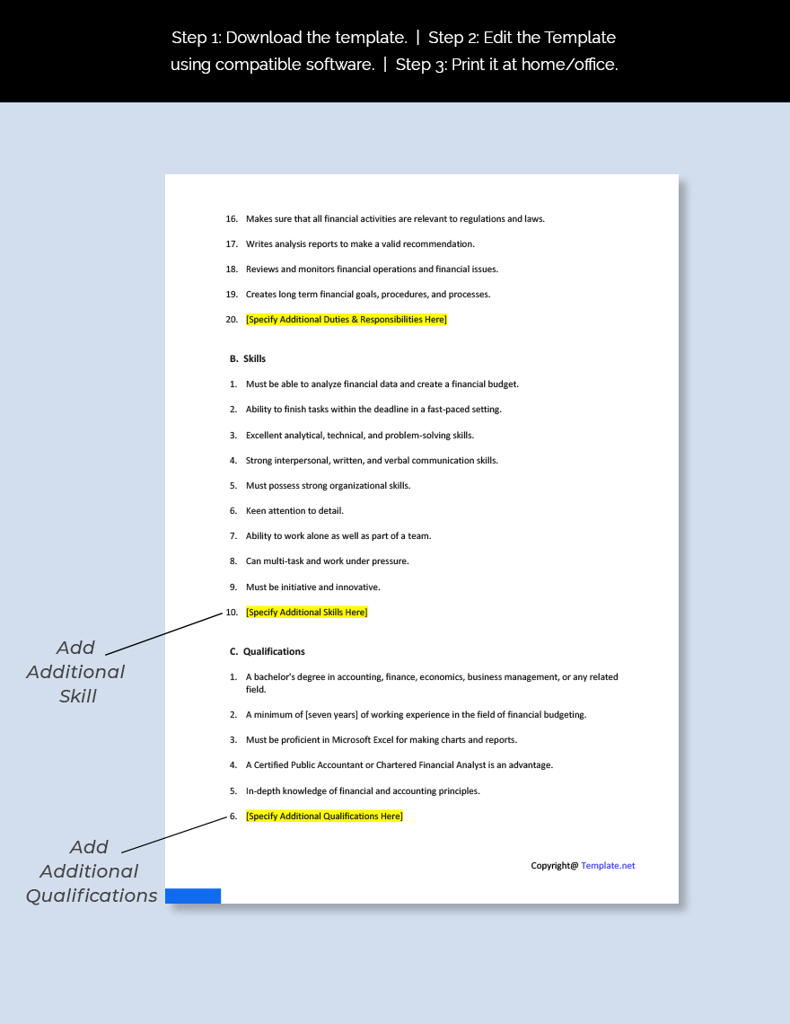 Financial Management Specialist Job Description Template Google Docs 