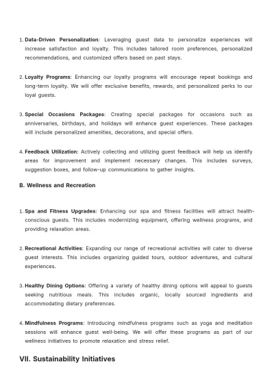 Free Hotel Yearly Strategy Template to Edit Online