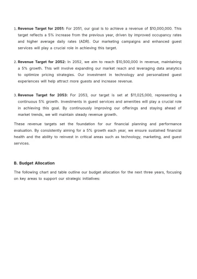 Free Hotel Yearly Strategy Template to Edit Online