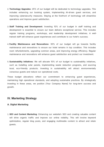 Free Hotel Yearly Strategy Template to Edit Online
