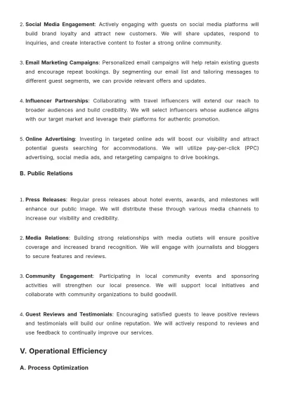 Free Hotel Yearly Strategy Template to Edit Online