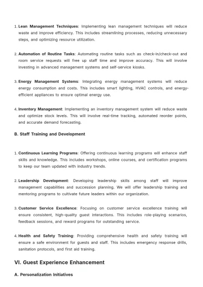 Free Hotel Yearly Strategy Template to Edit Online