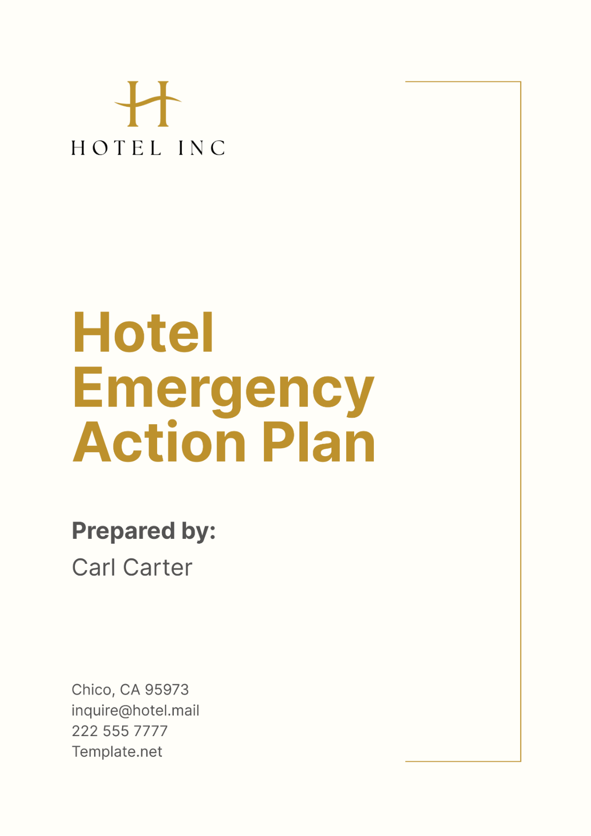 Hotel Emergency Action Plan Template - Edit Online & Download