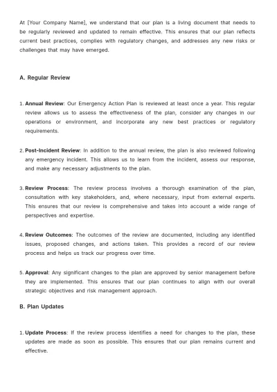 Free Hotel Emergency Action Plan Template to Edit Online