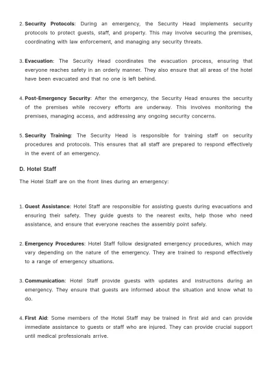 Free Hotel Emergency Action Plan Template to Edit Online