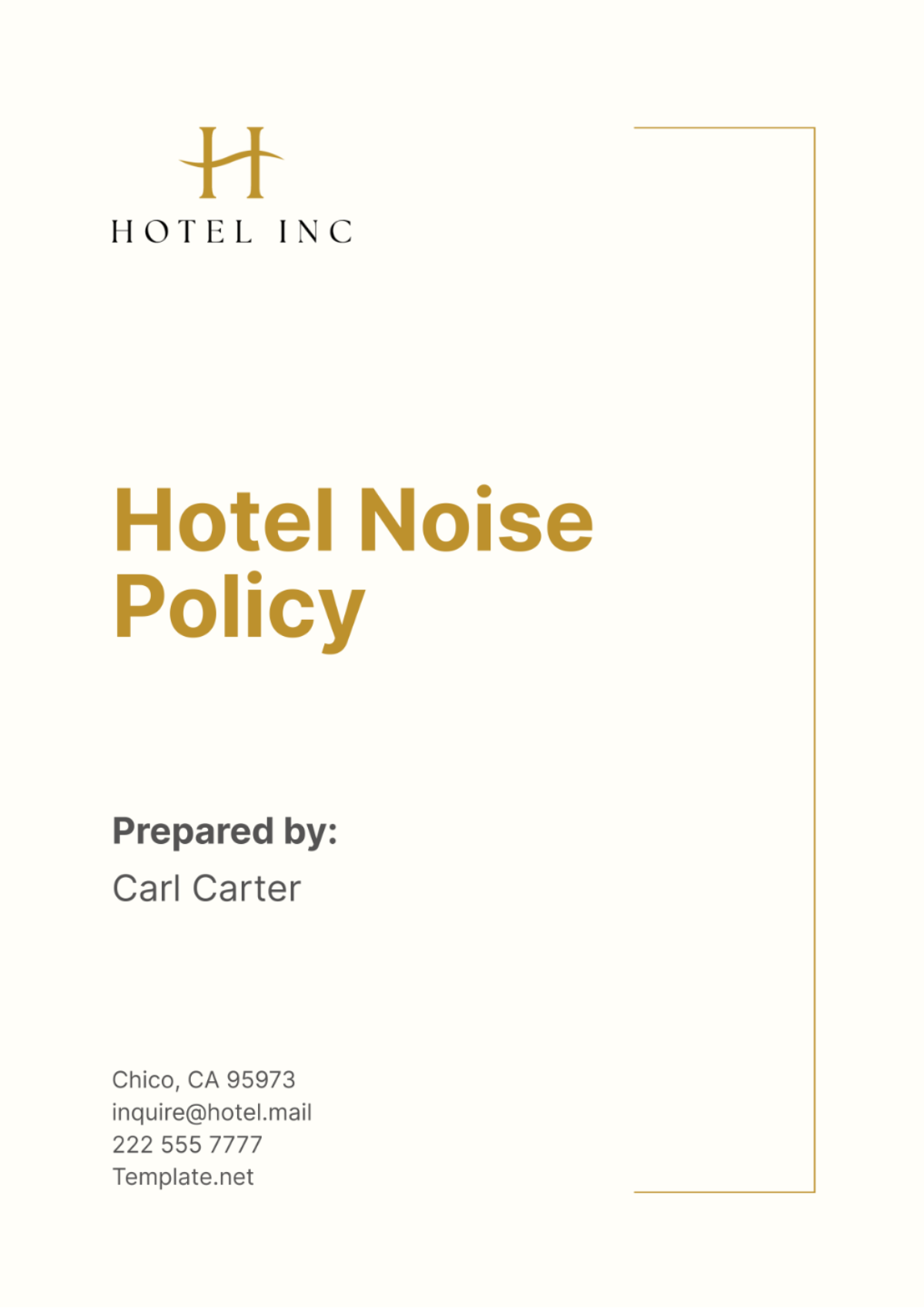 Hotel Noise Policy Template - Edit Online & Download