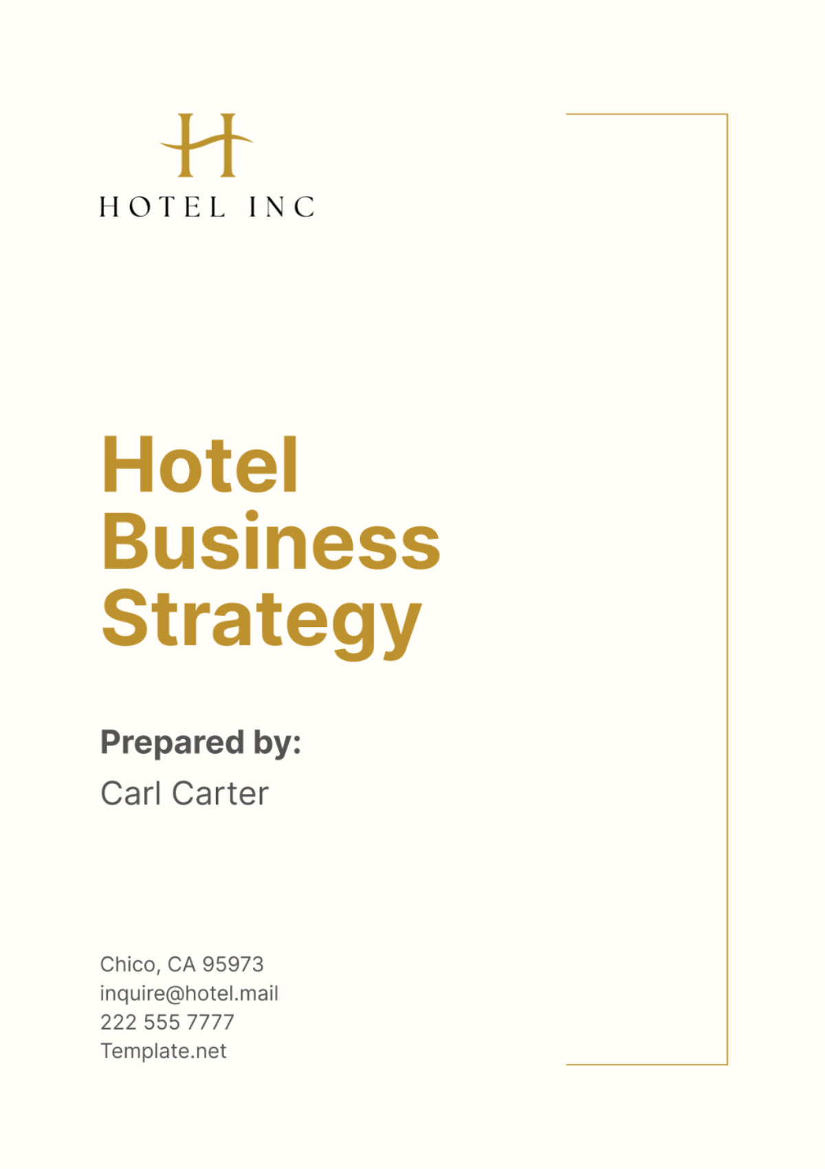 Hotel Business Strategy Template - Edit Online & Download