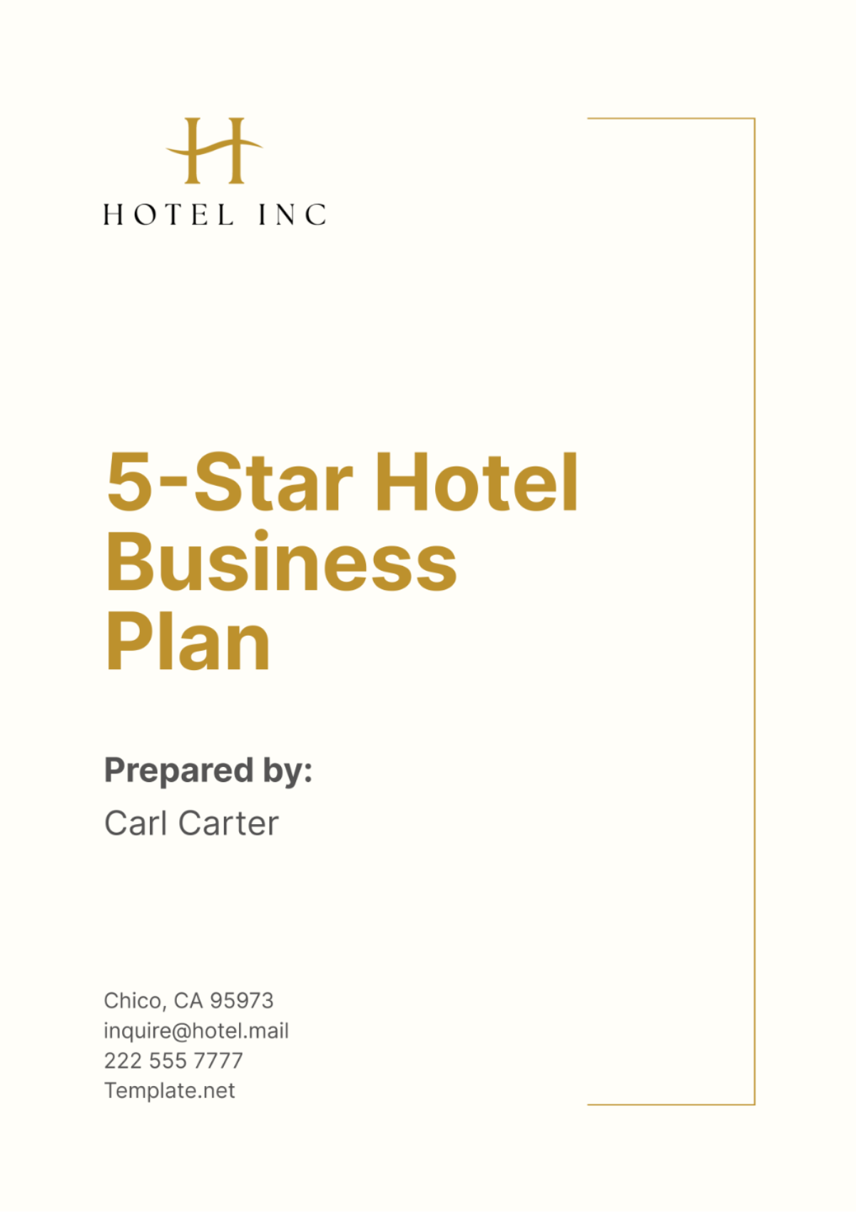 5-Star Hotel Business Plan Sample Template - Edit Online & Download