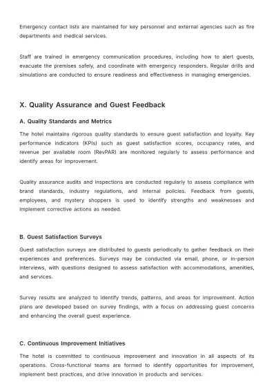 Free Hotel Company Procedure Template to Edit Online