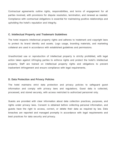 Free Hotel Company Procedure Template to Edit Online