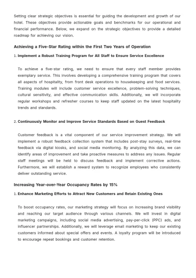 Free Hotel Project Strategy Template to Edit Online