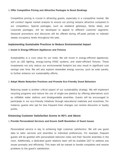 Free Hotel Project Strategy Template to Edit Online