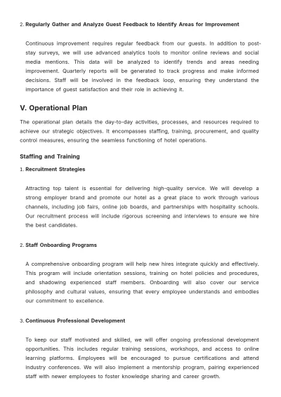 Free Hotel Project Strategy Template to Edit Online