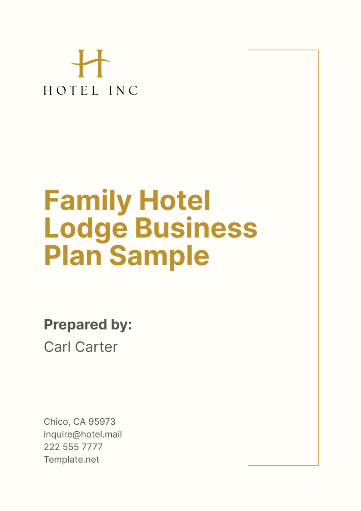 Family Hotel Lodge Business Plan Sample Template - Edit Online & Download