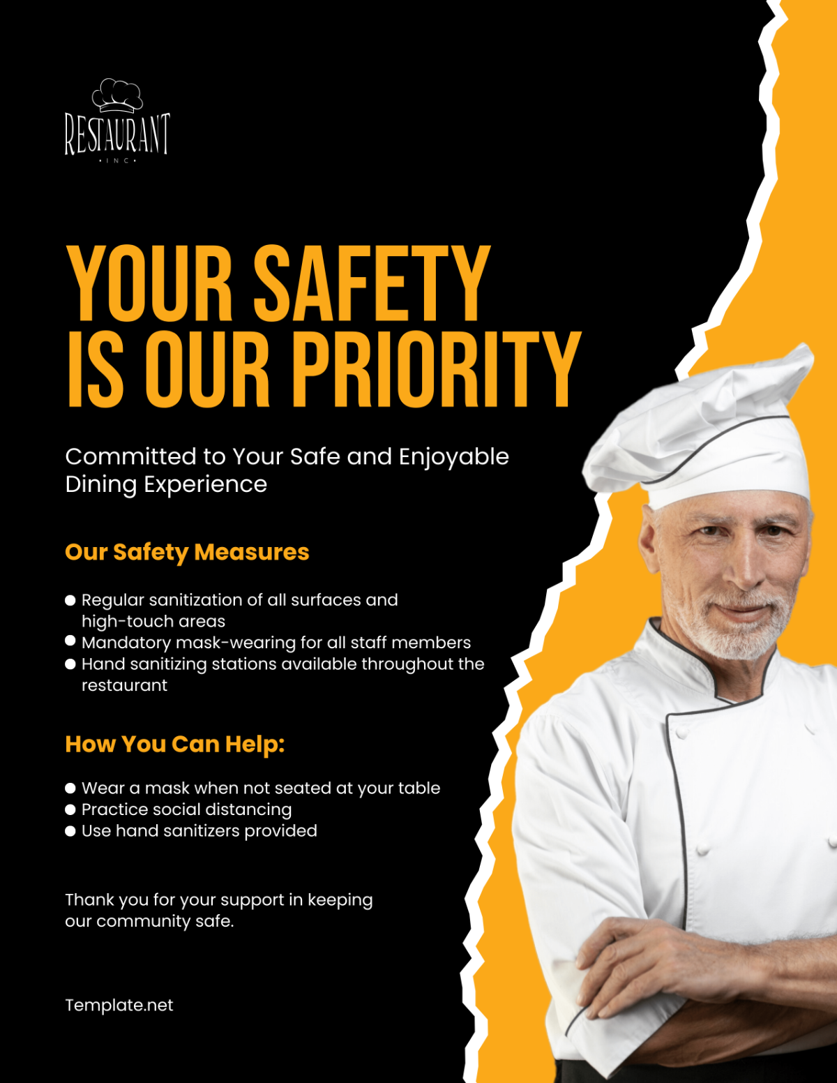 Restaurant Safety Flyer Template - Edit Online & Download