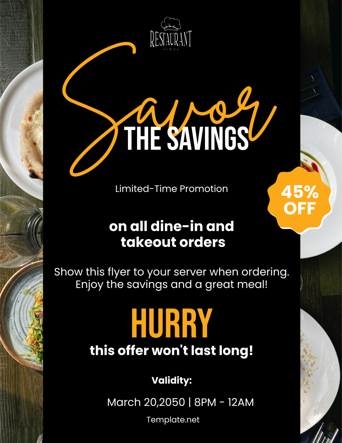 Restaurant Sales Flyer Template - Edit Online & Download