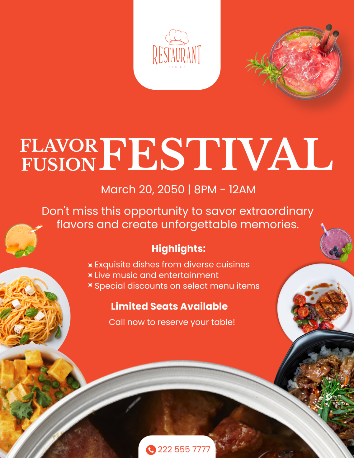 Restaurant Event Flyer Template - Edit Online & Download