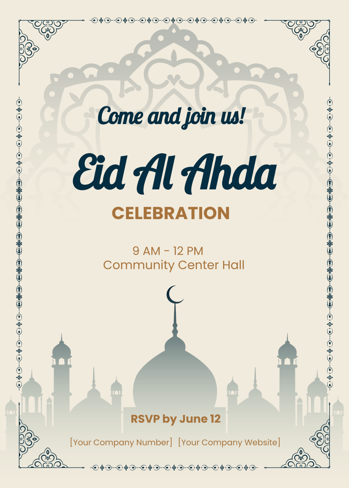 Eid Al Adha Invitation Card
