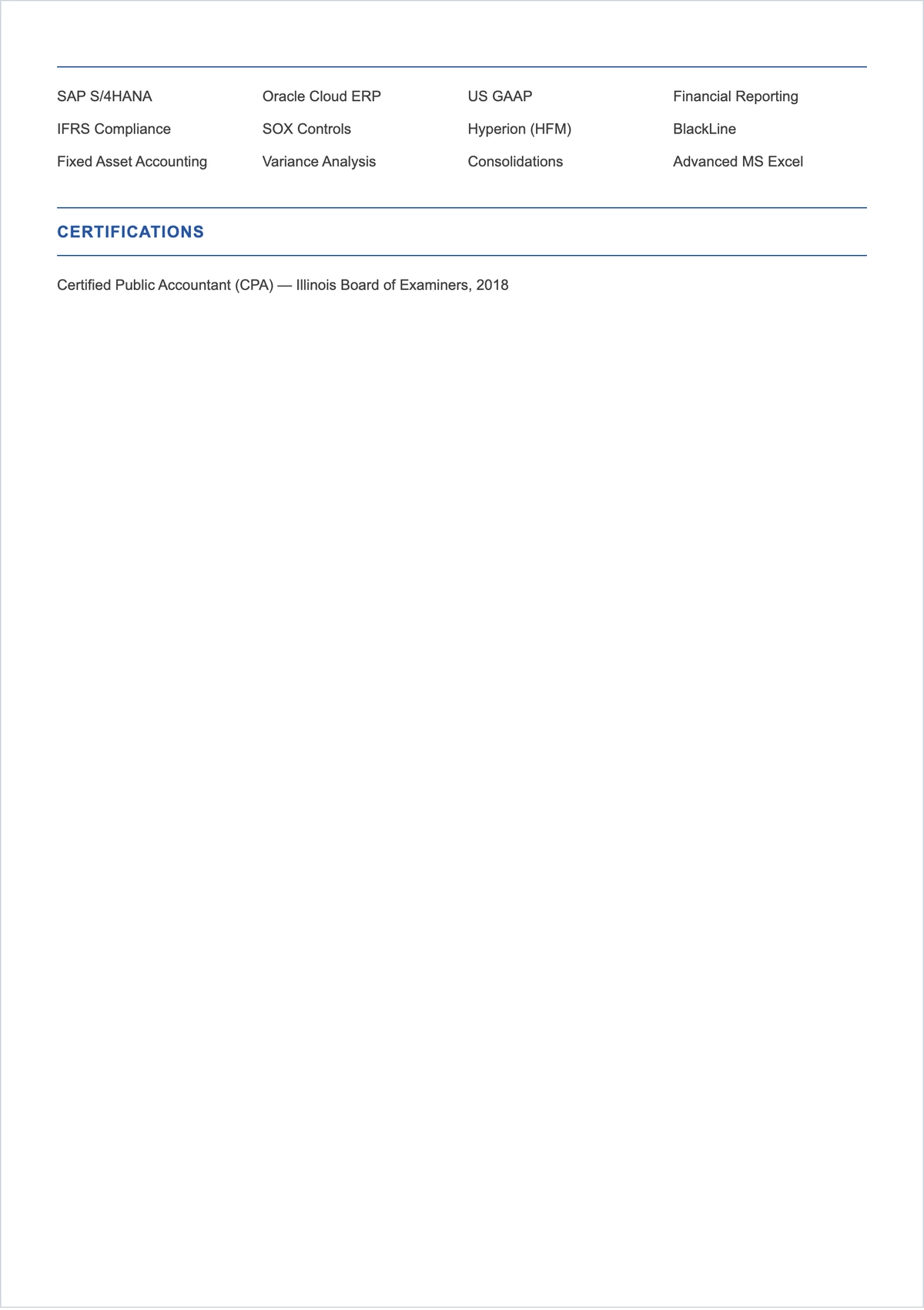 Free General Ledger Accountant ATS Resume Template, AI Resume Builder