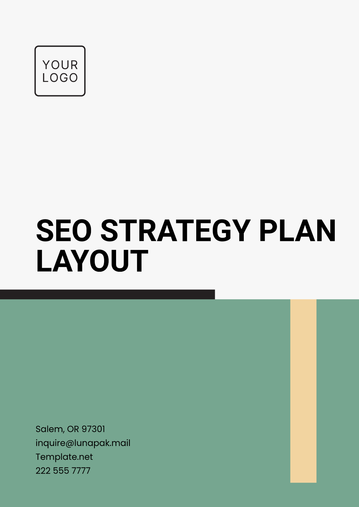 Free SEO Strategy Plan Layout Template to Edit Online