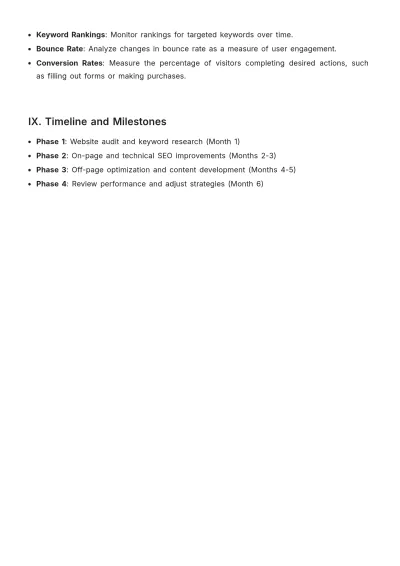 Free SEO Strategy Plan Layout Template to Edit Online